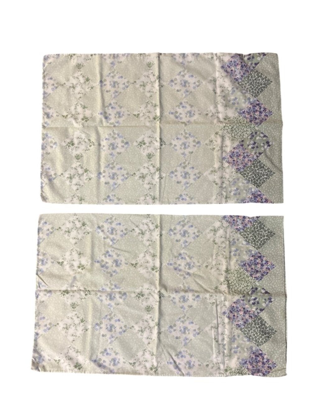 Vintage Westpoint Stevens Pillowcases Set 2 Floral Patchwork Standard USA